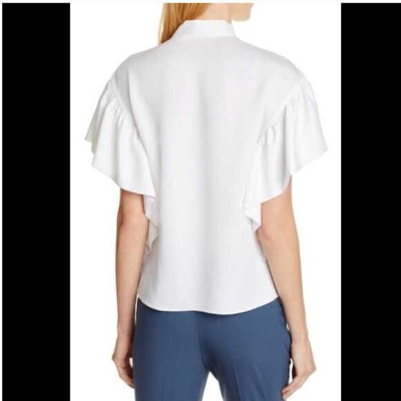 Ted Baker Robynn Tie Neck Frilled Sleeve Top- Ted 2 - S - Picture 2 of 16